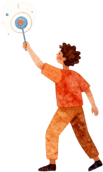 Illustration of a person aiming at a target