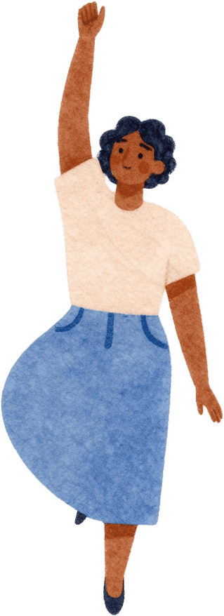 Illustration of a person raising a hand