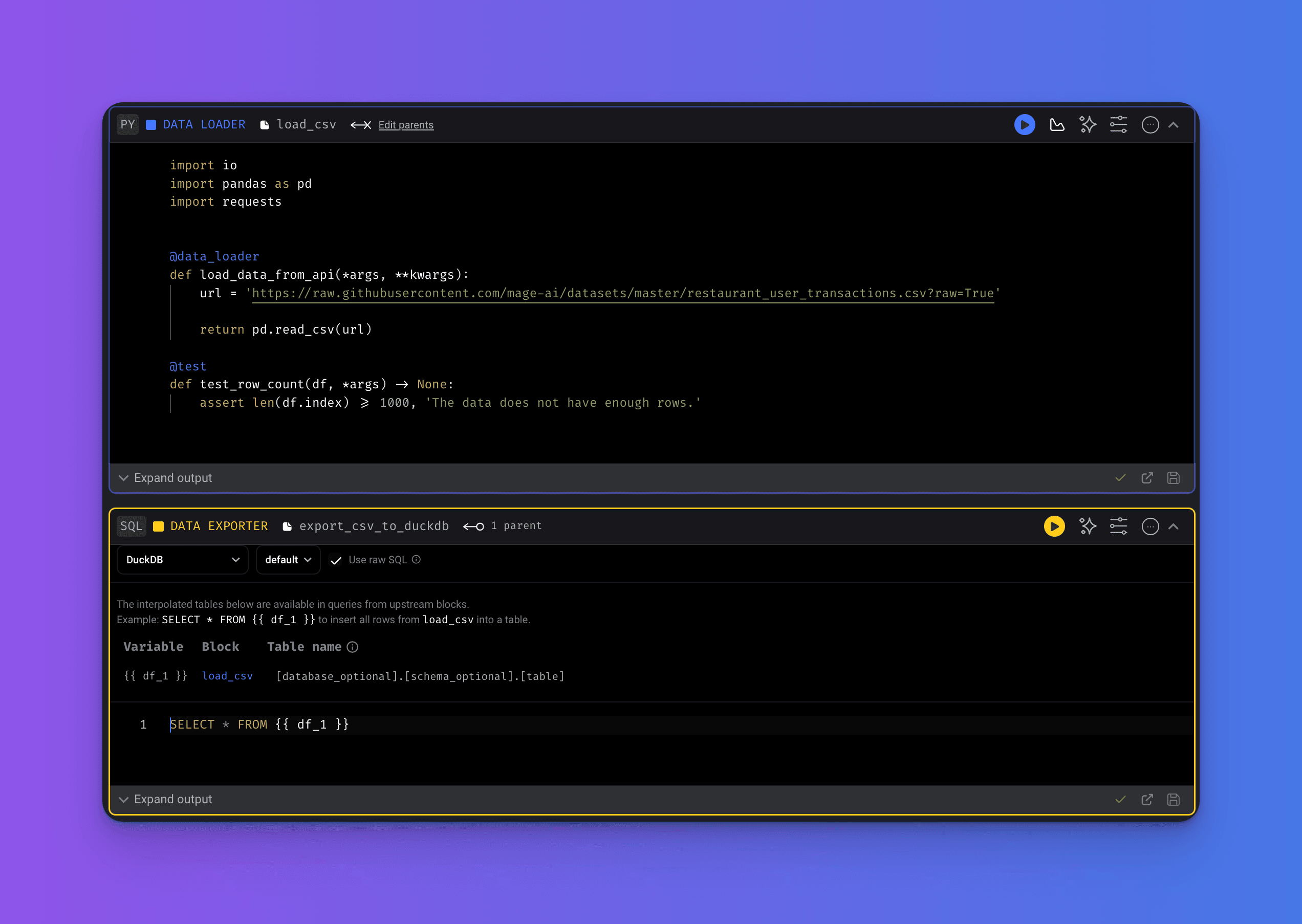 DuckDB Exporter