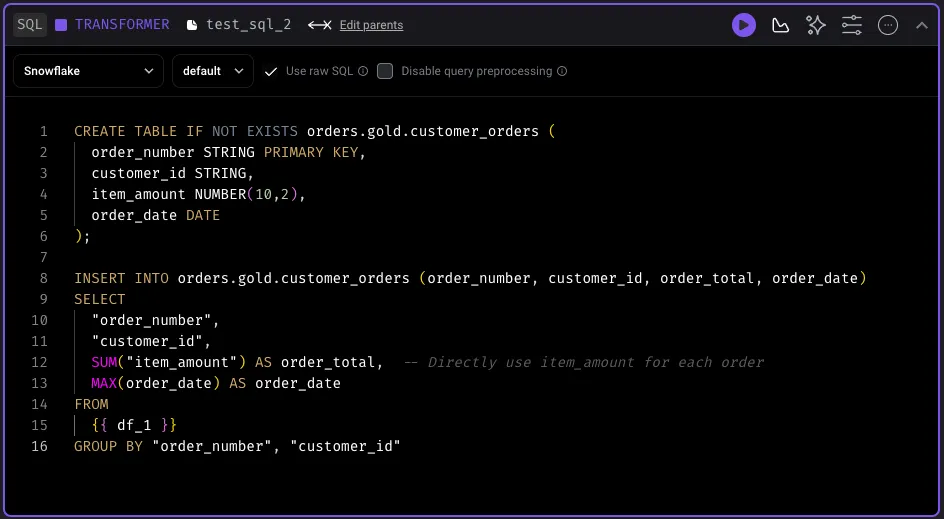 Master data transformation with Mage SQL Blocks