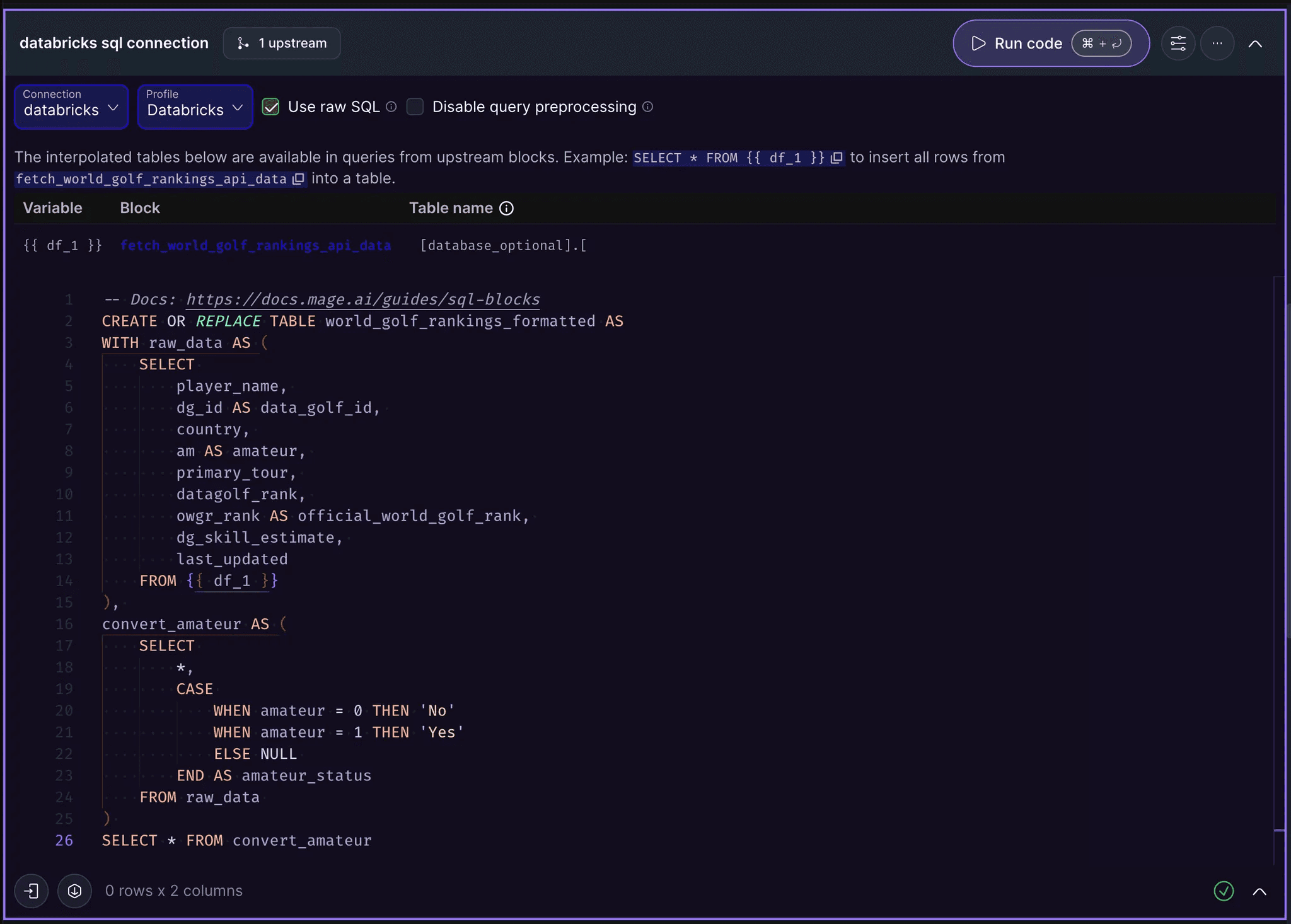 Step-by-step guide to connecting Mage Pro SQL blocks with Databricks